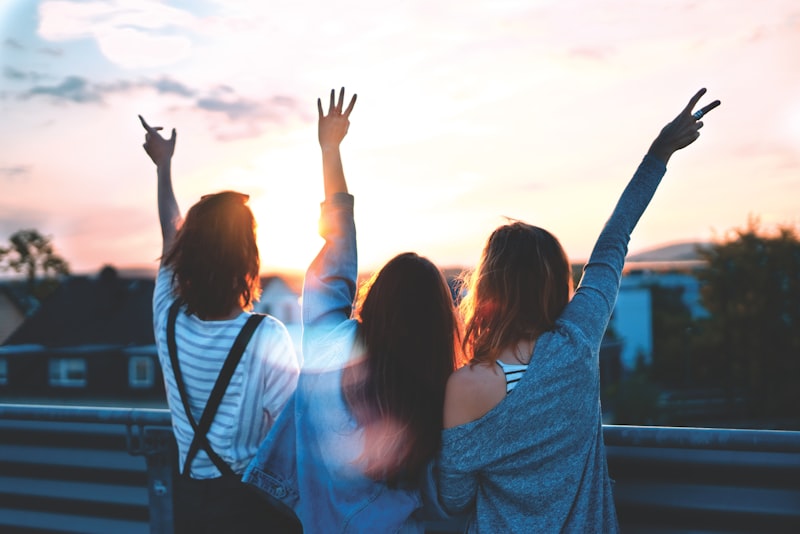Friends laughing together
